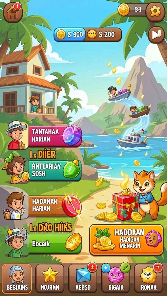 danagame - Tampilan karakter utama yang dramatis.